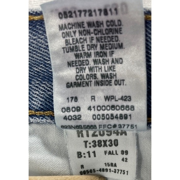 Levis 505 Regular Fit Mens Jeans Vintage W38 L30 Light Wash Blue Denim Pants - Picture 7 of 11